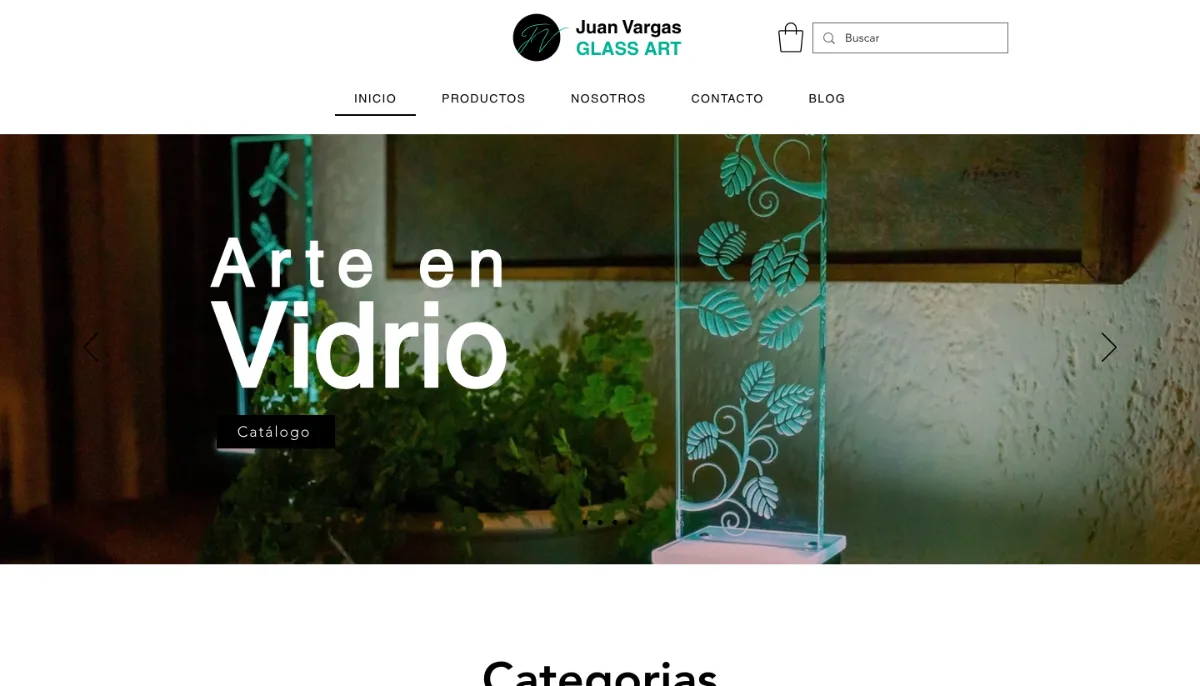 Tienda en línea de lámparas y arte en vidrio, diseñada por Estudio Talora